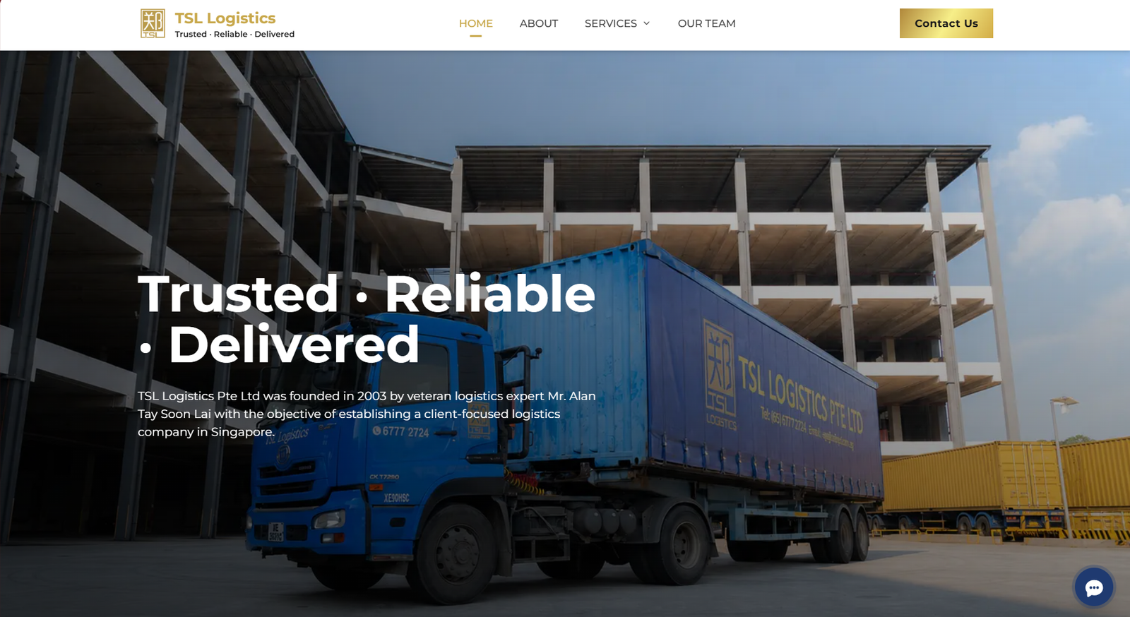 TSL Logistics - Company Profile Website project screenshot
