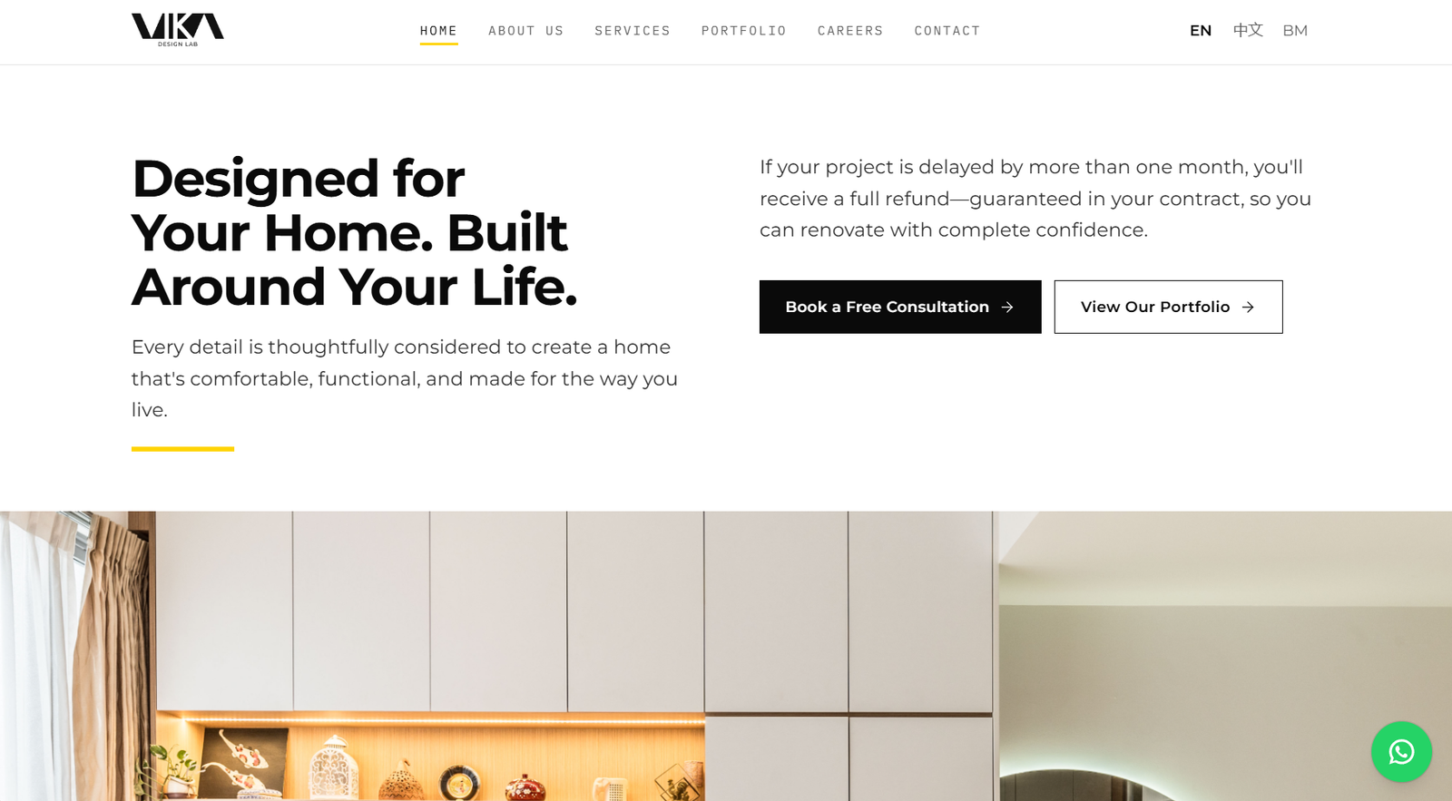 Vika Design Lab - Interior Design Studio Website project screenshot