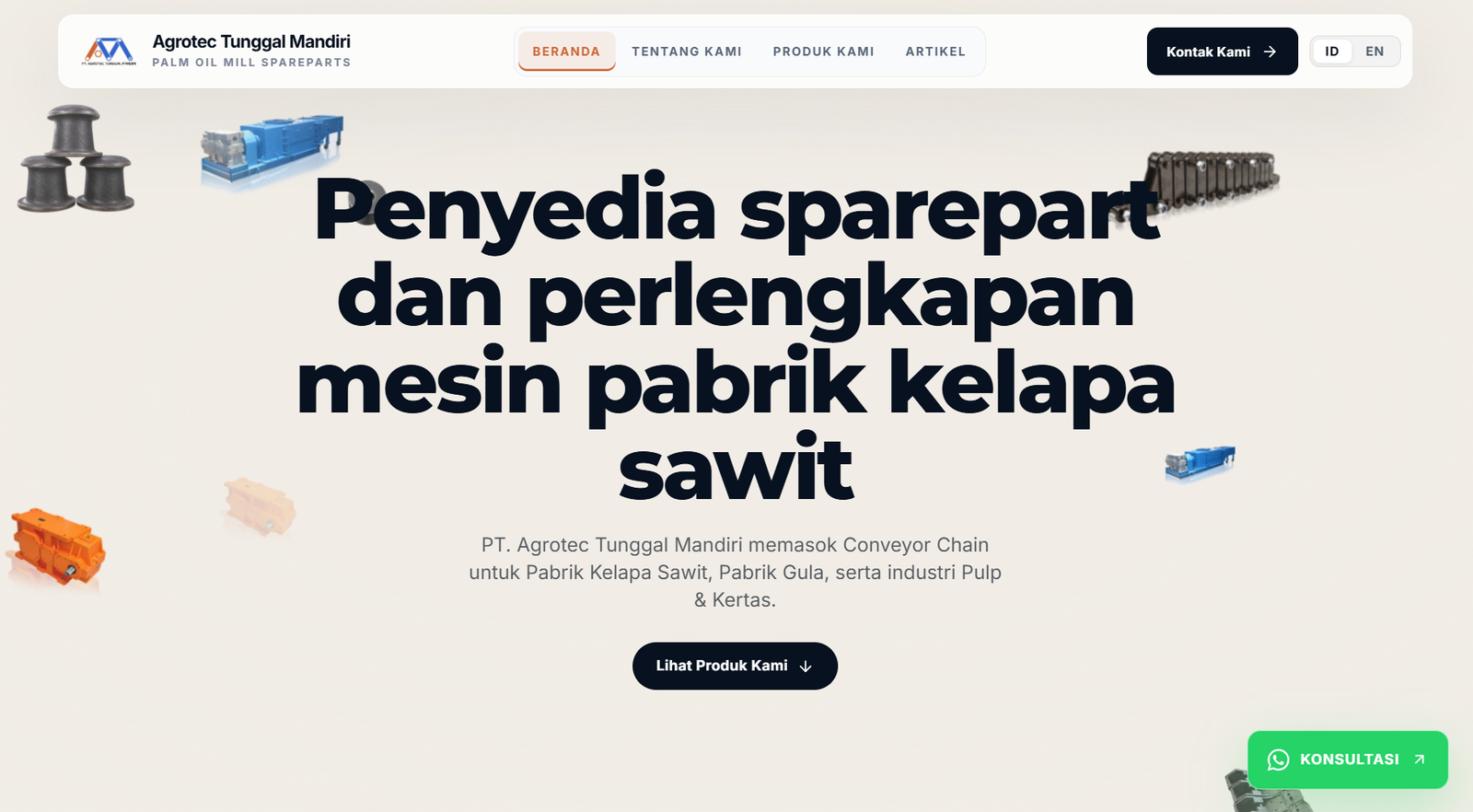 PT. Agrotec Tunggal Mandiri - Company Profile Website project screenshot